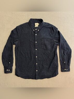 Flint And Tinder Shirt XL Men's Button Up Long Sleeve Slim Fit Cotton Blue